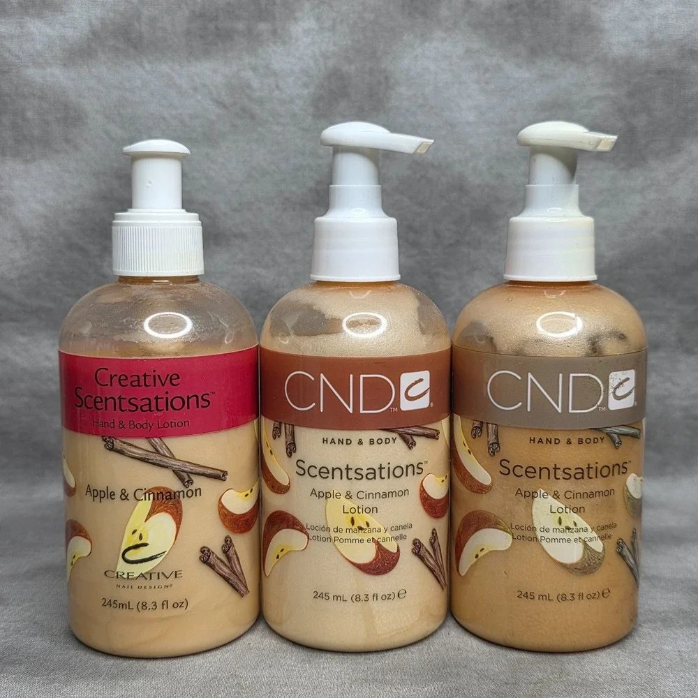 (X3) CND Lotion Scentsations Hand & Body Apple & Cinnamon Lotion 8.3 fl oz